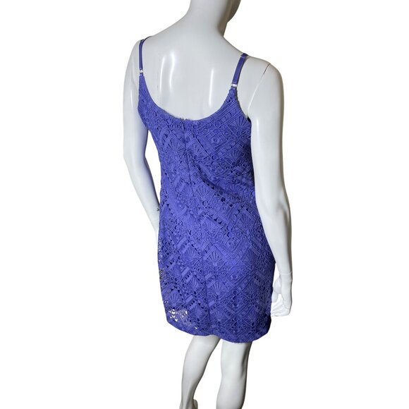 Guess Women's Dress size 8 (M) Purple Sleeveless Lace Mini Dress Spaghetti Strap - Picture 9 of 15